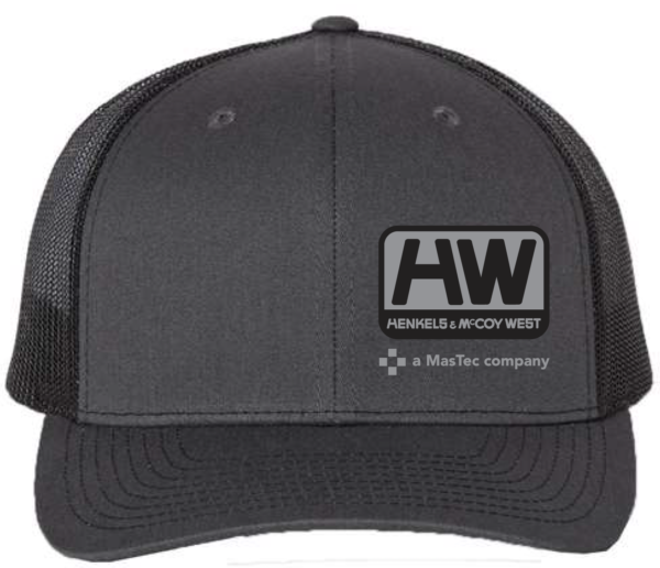 H&M WEST LOGO - Snap Back Trucker Hats, Charcoal Grey/Black - Min. Order 12