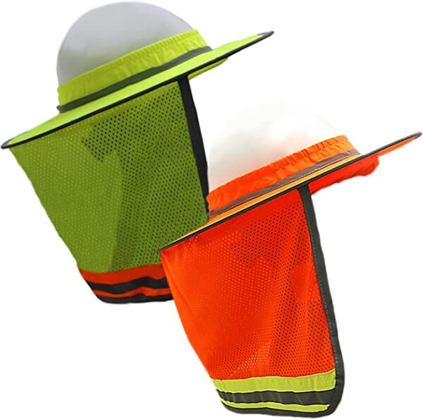 Wolf High-Visibility Full-Brim Hard Hat Mesh Sun Visor Neck Shade (set of 2) - Min. Order 12