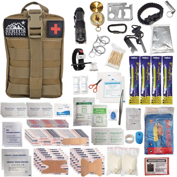 Molle 250 pc. Survival and First Aid Kit, Tan
