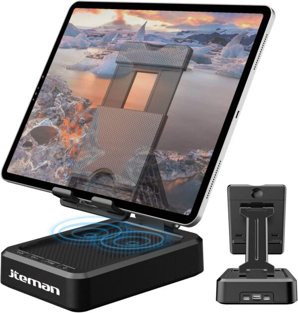 Tablet Stand Adjustable with Bluetooth Speakers