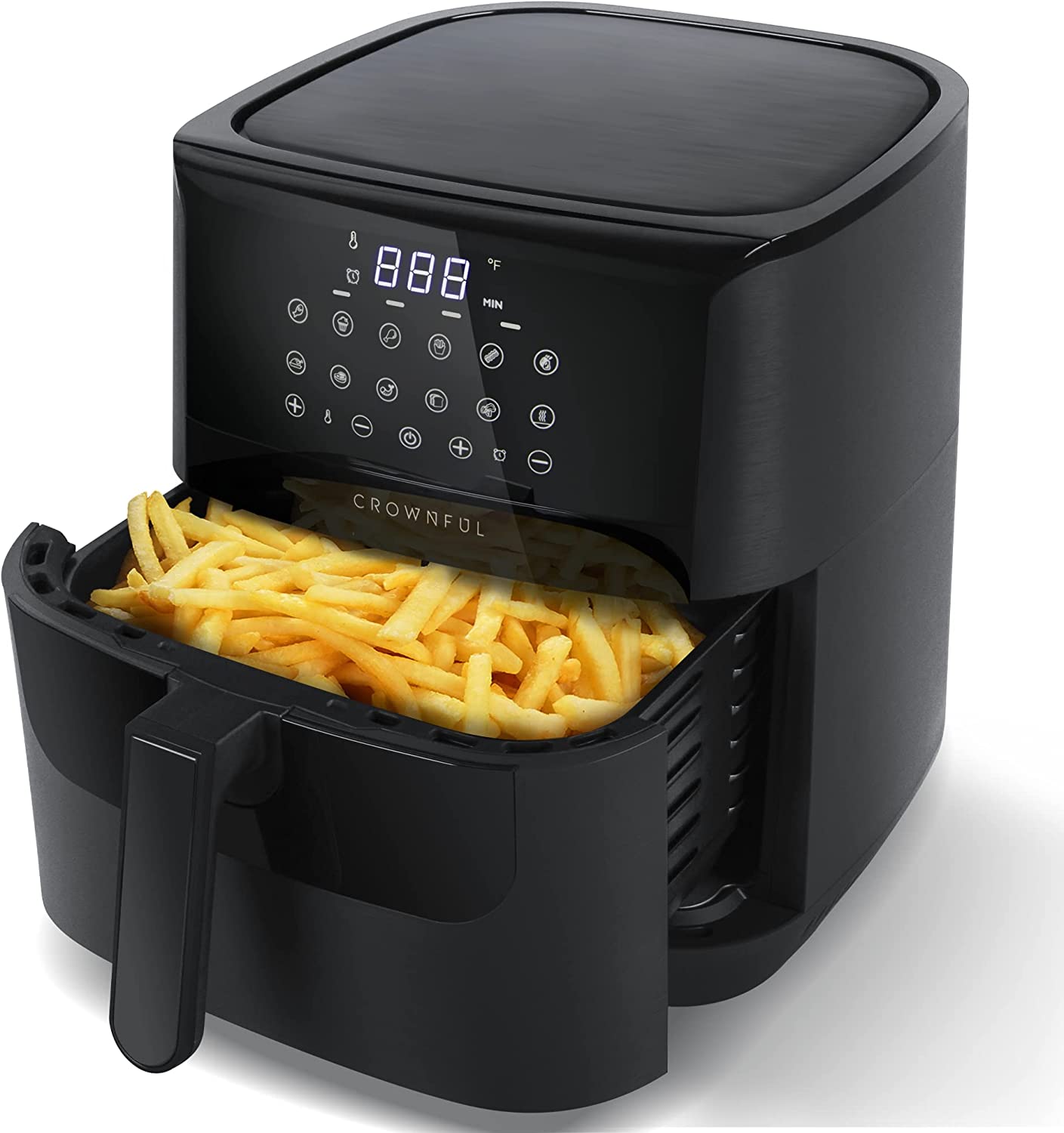 Crownful 7 Quart Air Fryer, 12 Cooking Functions Safety Recognition