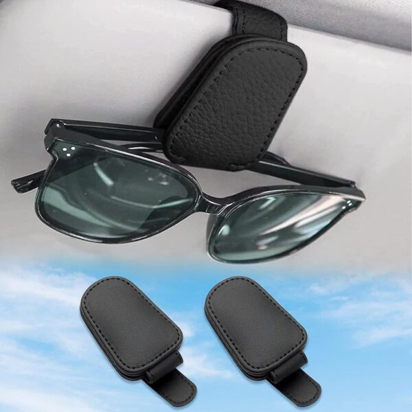 Eyeglass Hanger Clip for Car Visor, 2-pack Black - Min. Order 12