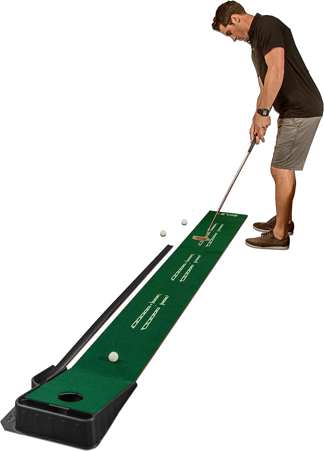 Golf Indoor/Outdoor Putting Matt with Ball Return Safety Recognition Program