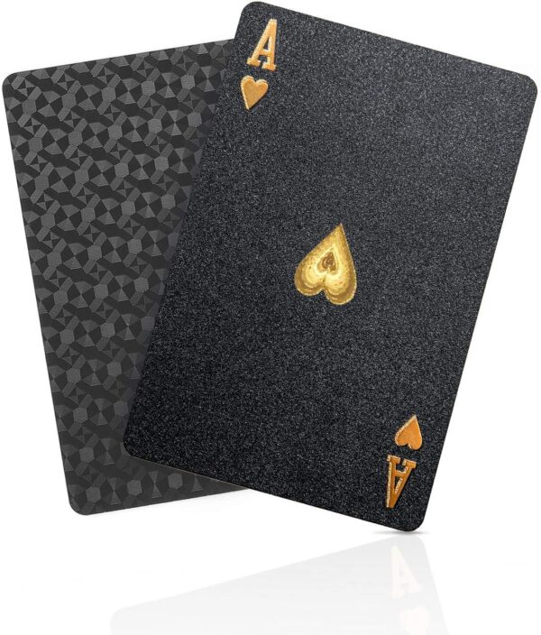 Diamond Waterproof Black Playing Cards Deck (Black) - (min. order 10)