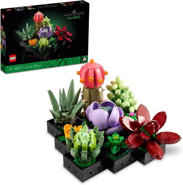Lego Icons Succulents, Artificial Plant Set, Flower Bouquet