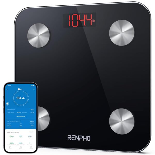Smart Scale Digital Bathroom Scale, Smartphone App, Black
