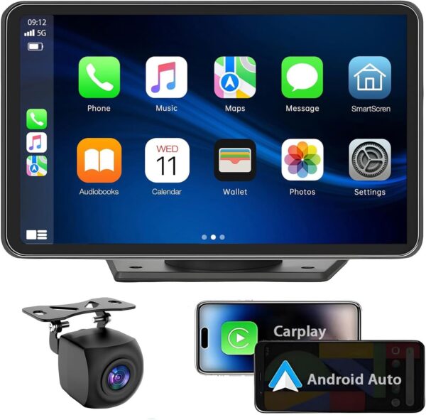 Apple Car Play Wireless Portable 7" Touchscreen Car Stereo, Fits All Cars